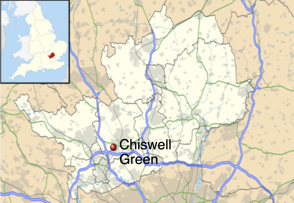 Chiswell Green's Location in Hertfordshire